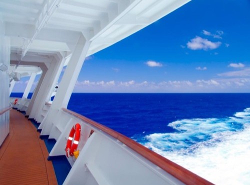 Cruise ship in the Caribbean Sea.