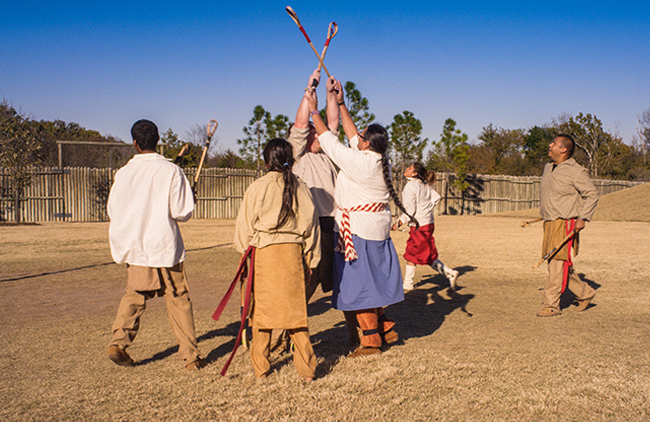 Visit a Chickasaw village to play stickball, the sport that inspired modern-day lacrosse.