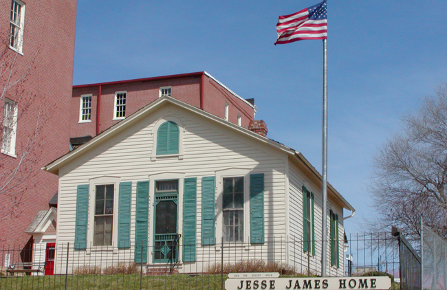 The Jesse James Home is located in historic St. Joseph, Missouri, courtesy Patee House Museum