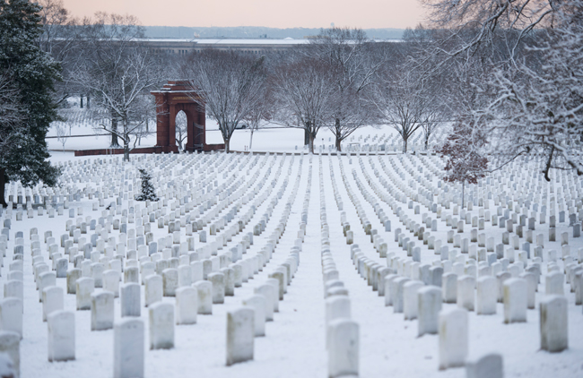 Arlington National Cemetery in wintertime, courtesy Arlington National Cemetery