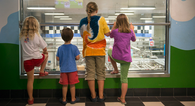 Children watching ice cream being made, courtesy Ben & Jerry's