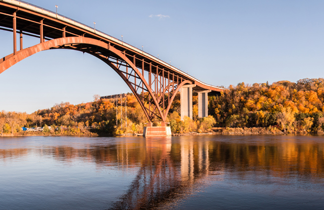 Saint Paul's High Bridge over the Mississippi River in Fall, courtesy Visit Saint Paul