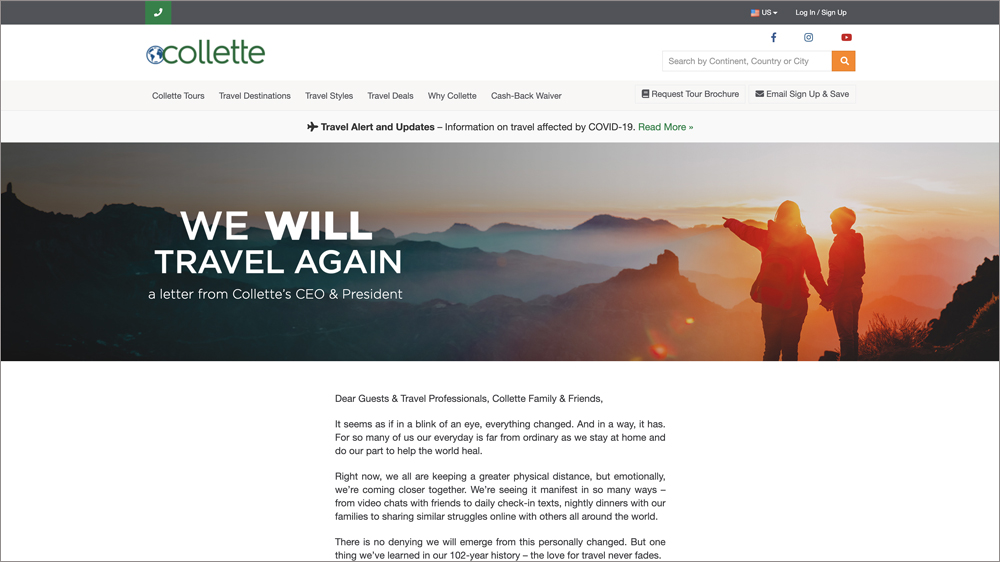 #TravelAwaits Positive Stories Landing Page