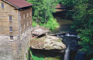 Lanterman’s Mill & Covered Bridge is a historic 1846 working gristmill.